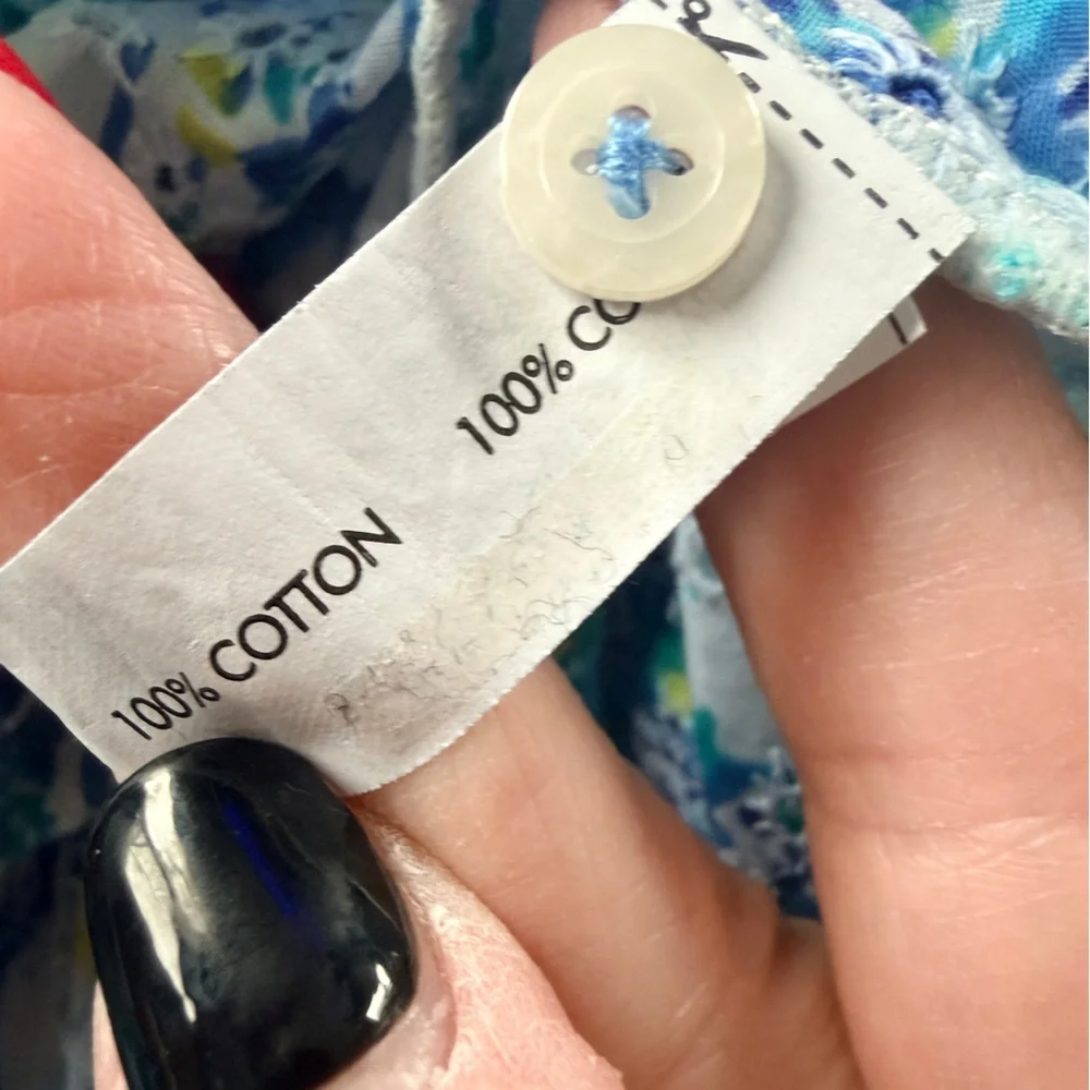 Poupette St Barth Reine Midi Dress in Blue Aquarelle Size Medium